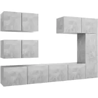 vidaXL Ensemble de 6 meubles TV en bois gris béton