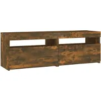 vidaXL Armoire TV avec lampes LED chêne fumé 120x35x40 cm
