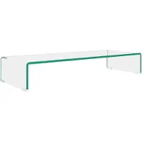 vidaXL Table TV/rehausse d'écran verre transparent 80x30x13 cm