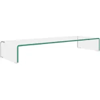 vidaXL Table TV/rehausse d'écran verre transparent 90x30x13 cm