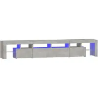 vidaXL Armoire TV avec lampes LED gris béton 230x36,5x40 cm