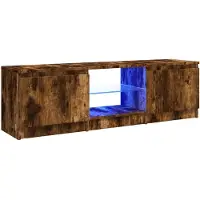 vidaXL Armoire TV avec lampes LED chêne fumé 120x30x36 cm