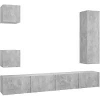 vidaXL Ensemble de 5 meubles TV en bois gris béton