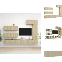 vidaXL Ensemble de 7 meubles TV Chêne Sonoma Matériau dérivé du bois - Meuble TV
