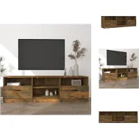 vidaXL Armoire TV chêne fumé 150x33,5x45 cm Bois composite - Meuble TV