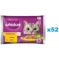 Whiskas Adult sachet 52x85 g Poultry Feast nourriture humide pour chats adultes en gelée avec : poulet, dinde