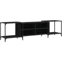 vidaXL Armoire TV noire 203x37x50 cm Bois composite