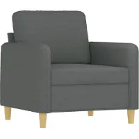 vidaXL Fauteuil avec pouf gris foncé 60 cm Tissu