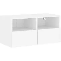 DKD Home Decor Meuble TV mural blanc 60x30x30 cm en bois composite