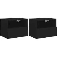 vidaXL Armoires TV murales 2 pièces Noir 40x30x30 cm Bois composite