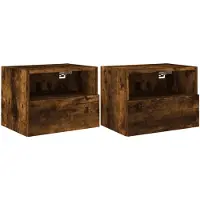 vidaXL Armoires murales TV 2 pcs. Chêne fumé 40x30x30 cm Matériau dérivé du bois