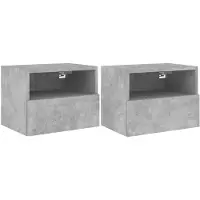 vidaXL Armoires murales TV 2 pcs. Gris béton 40x30x30 cm Bois composite