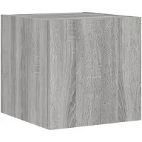 vidaXL Armoire TV murale avec lampes LED Gris Sonoma 30,5x35x30 cm
