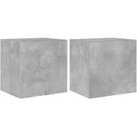 vidaXL Armoires TV murales avec lampes LED 2 pcs. Gris béton 40,5x35x40 cm