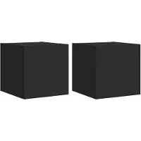 vidaXL Armoires TV murales avec lampes LED 2 pcs. noir 30,5x35x30 cm