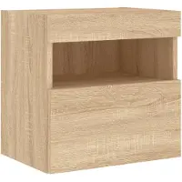 vidaXL Armoire TV murale avec lampes LED Chêne Sonoma 40x30x40 cm