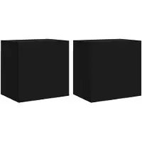 vidaXL Armoires murales TV 2 pcs. noir 40,5x30x40 cm bois composite