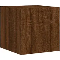 vidaXL Armoire TV murale avec lampes LED brun aspect chêne 30,5x35x30cm