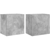 vidaXL Armoires murales TV 2 pcs. Gris béton 40,5x30x40 cm Bois composite