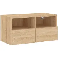 vidaXL Armoire TV murale chêne Sonoma 60x30x30 cm Matériau dérivé du bois