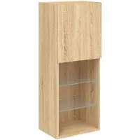 vidaXL Armoire TV avec lampes LED Chêne Sonoma 40,5x30x102 cm