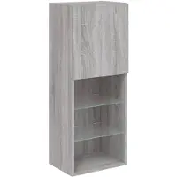 vidaXL Armoire TV avec lampes LED Gris Sonoma 40,5x30x102 cm