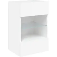 vidaXL Meuble TV mural avec lampes LED blanc 40x30x60,5 cm