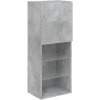vidaXL Armoire TV avec lampes LED gris béton 40,5x30x102 cm