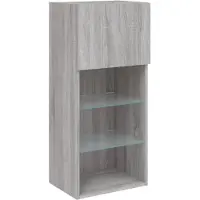 vidaXL Armoire TV avec lampes LED Gris Sonoma 40,5x30x90 cm