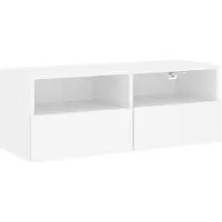 DKD Home Decor Meuble TV mural blanc 80x30x30 cm en bois composite