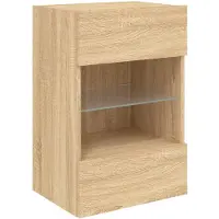 vidaXL Armoire TV murale avec lampes LED Chêne Sonoma 40x30x60,5 cm