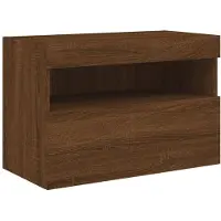 vidaXL Armoire TV murale avec lampes LED brun imitation chêne 60x30x40 cm