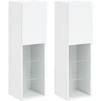 vidaXL Armoires TV avec lampes LED 2 pcs. Blanc 30,5x30x102 cm