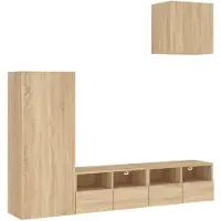 vidaXL Meuble-paroi 4 pièces chêne Sonoma bois composite
