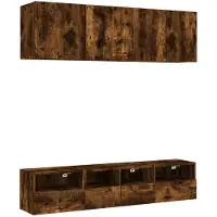 vidaXL Meuble-paroi 5 pièces chêne fumé bois composite