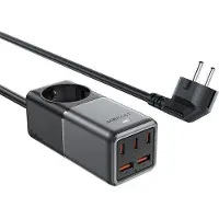 Acefast Chargeur de bureau Z2 Gan 75W Pd 3X Usb-C 2X Usb-A - Noir & Gris