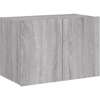vidaXL Armoire TV murale avec lampes LED Gris Sonoma 60x35x41 cm