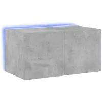 vidaXL Armoire TV murale avec lampes LED gris béton 60x35x31 cm