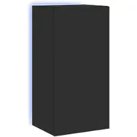 vidaXL Armoire TV murale avec lampes LED Noir 40,5x35x80 cm