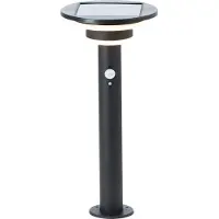 Brilliant Lampe d'extérieur solaire noire GARVINA | incl. détecteur de mouvement | hauteur 45cm | 3W 430lm 3000 K | acier inoxydable/plastique