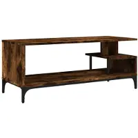 vidaXL Armoire TV chêne fumé 102x40x41 cm Bois composite et acier