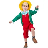 MOM Pinocchio Costume Rouge 3-4 Years Enfants