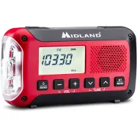 Midland Banque d'alimentation radio d'urgence ER250BT Rouge Noir