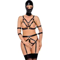 Bad Kitty - harnais corps et masque - noir - M