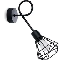Sollux Applique ARTEMIS 1S noir 1xE14 10W acier 30x28x15cm