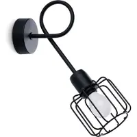 Sollux Applique BELUCI 1S noir 1xE14 10W acier 30x28x15cm