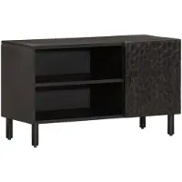vidaXL Armoire TV noire 80x31x46 cm bois massif mangue