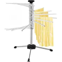 Intirilife Séchoir à pâtes 40cm 14 barreaux -argent- Support de pâtes pliable pour sécher les pâtes - Support de pâtes fraîches - Séchoir à pâtes Pasta Dryer