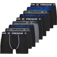 Freegun Lot de 9 boxers pour homme multicolore - Taille L