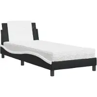 vidaXL Cadre de lit sans matelas "Zadar" noir et blanc 90x200 cm similicuir